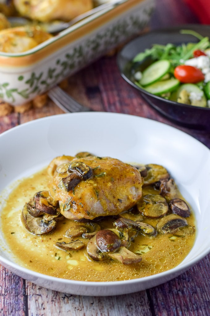 Baked Mustard Chicken Thighs