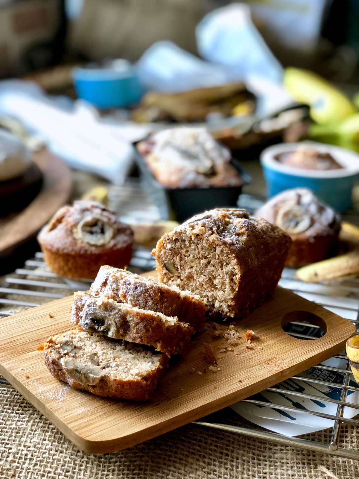 Banana pecan and coconut loaf