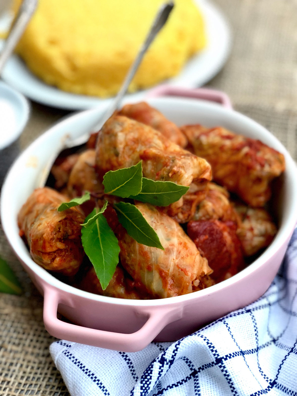 Cabbage rolls ‘sarmale’ stuffed with ground beef veggies and rice