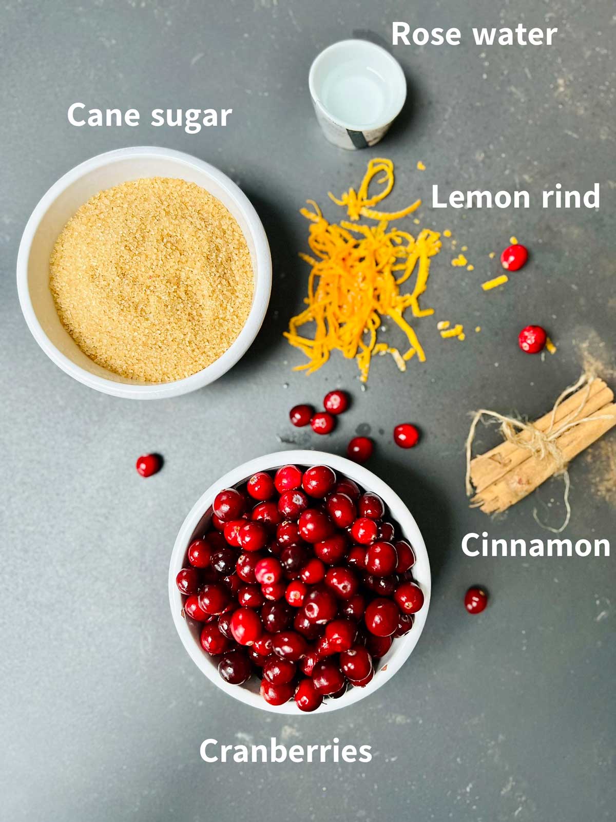 5 Ingredients needed for cranberry jam