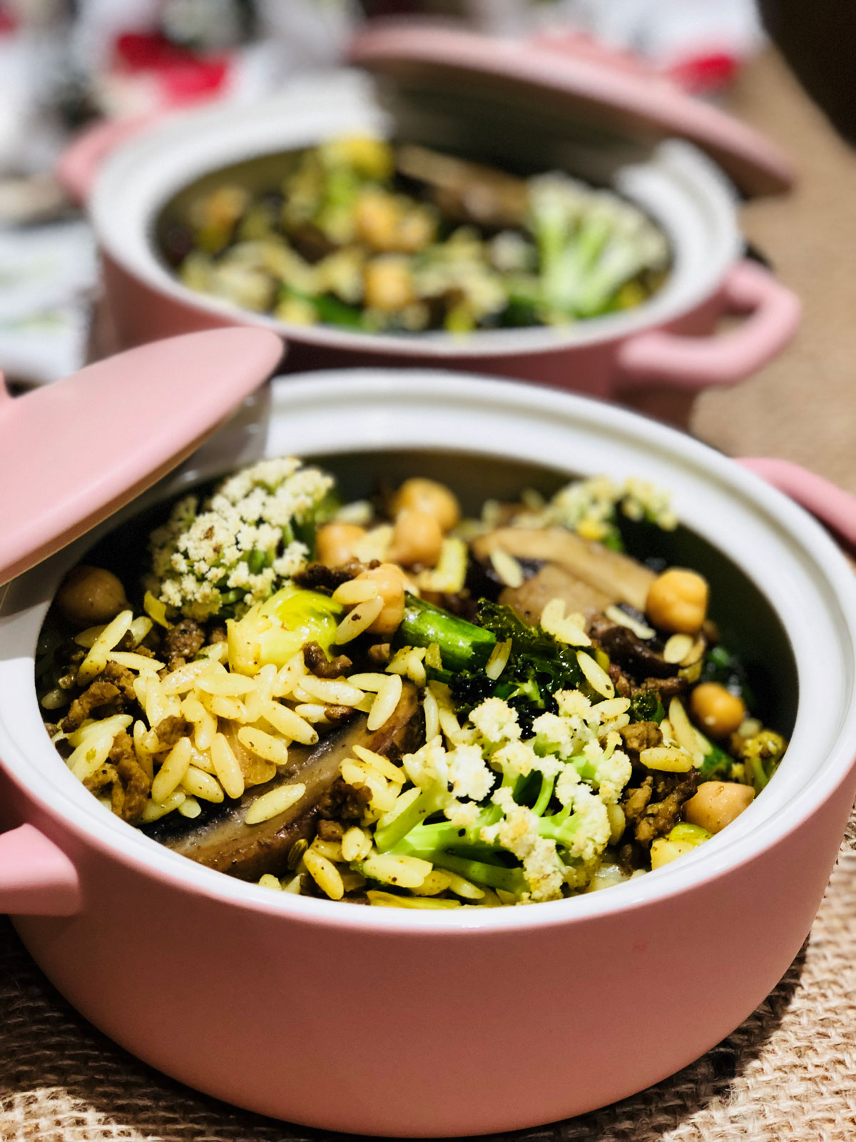 Curried, orzo & ground beef, turmeric recipe