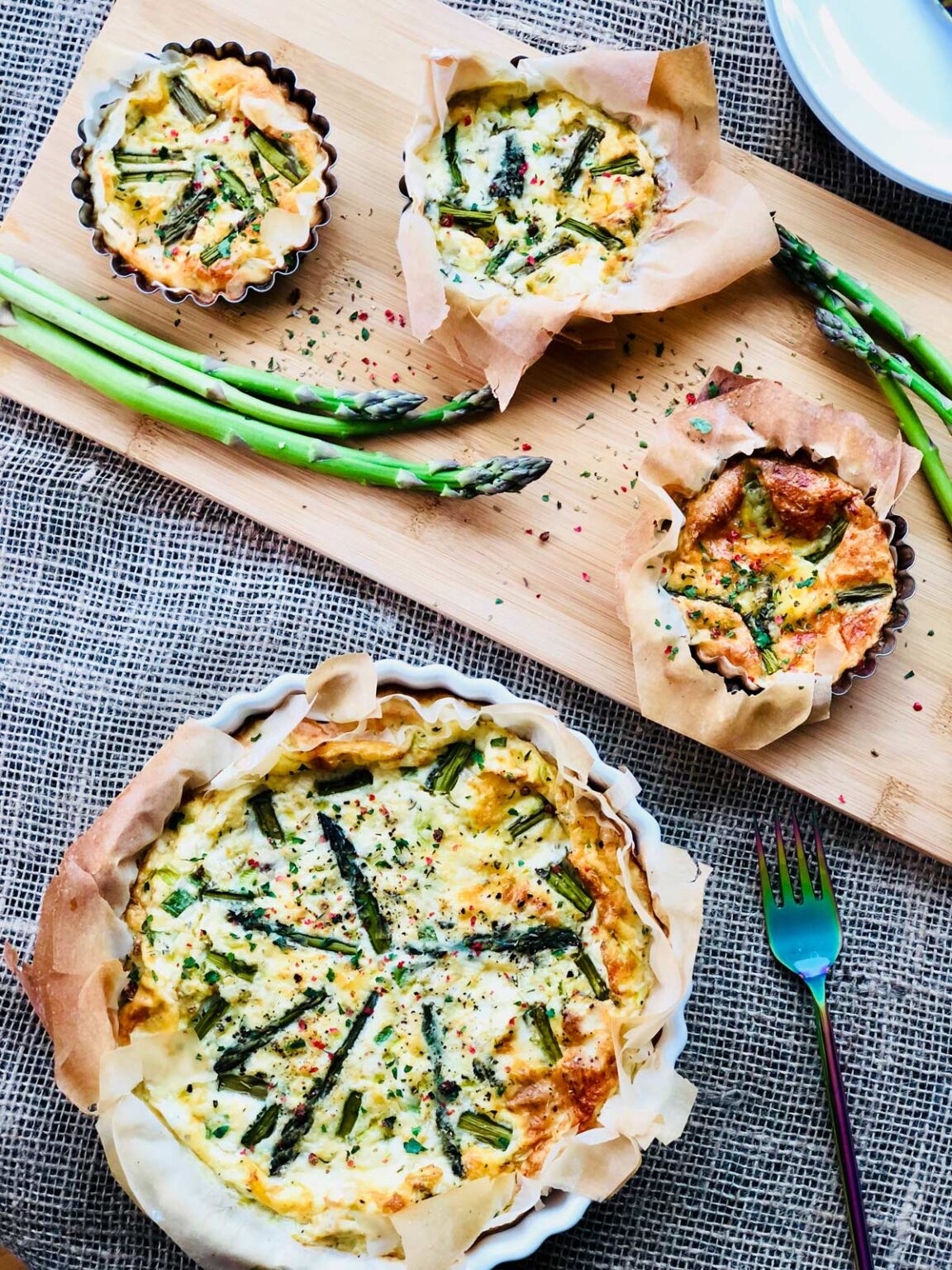 Halloumi And Asparagus Quiche In Filo Base Ramona's Cuisine