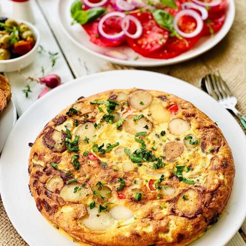 Spanish Omelette on a white plate