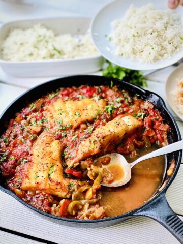 Baked Cod Recipe with tomato sauce