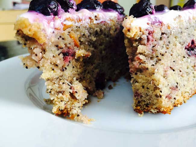 Blueberry cake slices