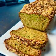 Broccoli and cheese bread with mixed seeds.