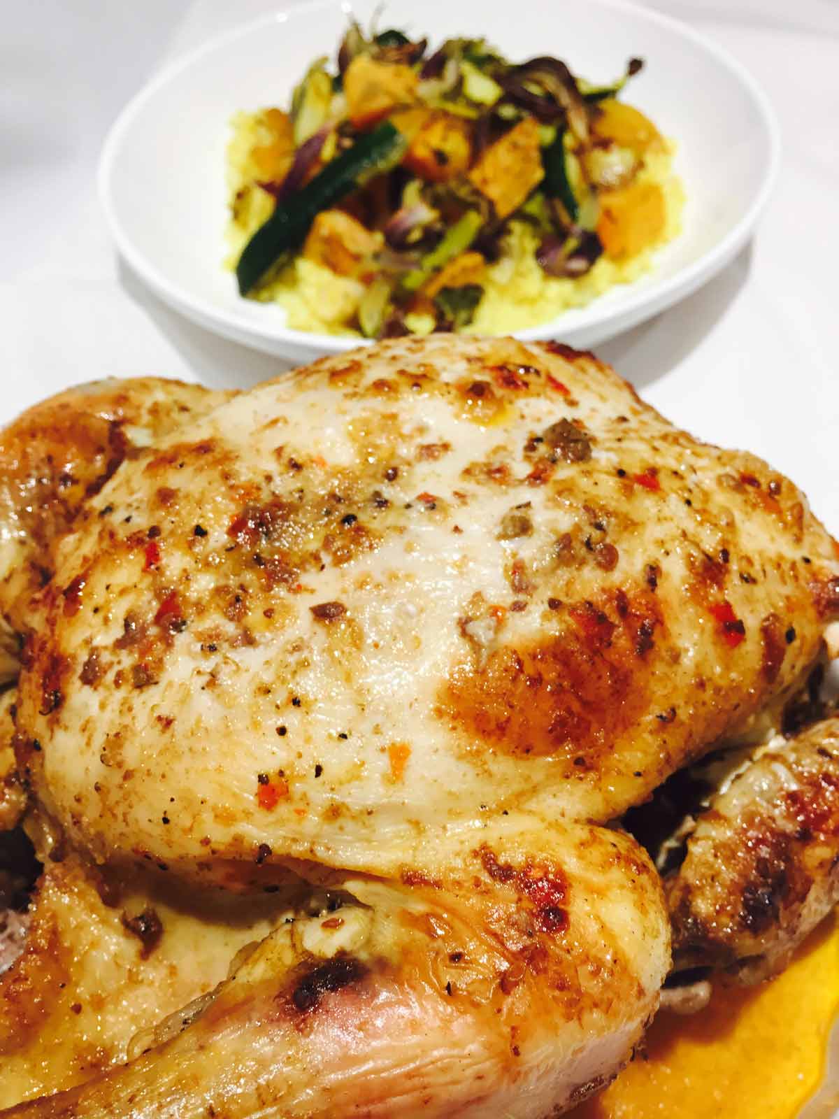 Crispy thai roast chicken, whole