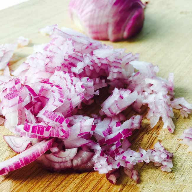 Finely chopped onions