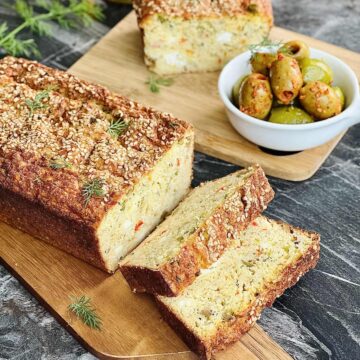 Lentil bread on a wooden chopping board