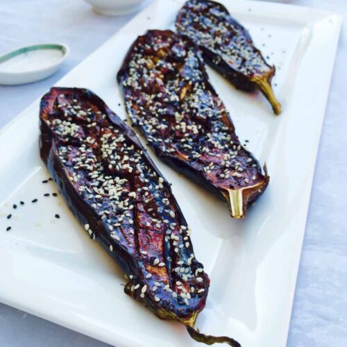 Experience the Japanese cuisine with this miso aubergine, marinated with a tasty miso paste, honey and sesame seeds.