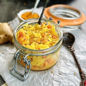 Raw Sauerkraut in a jar