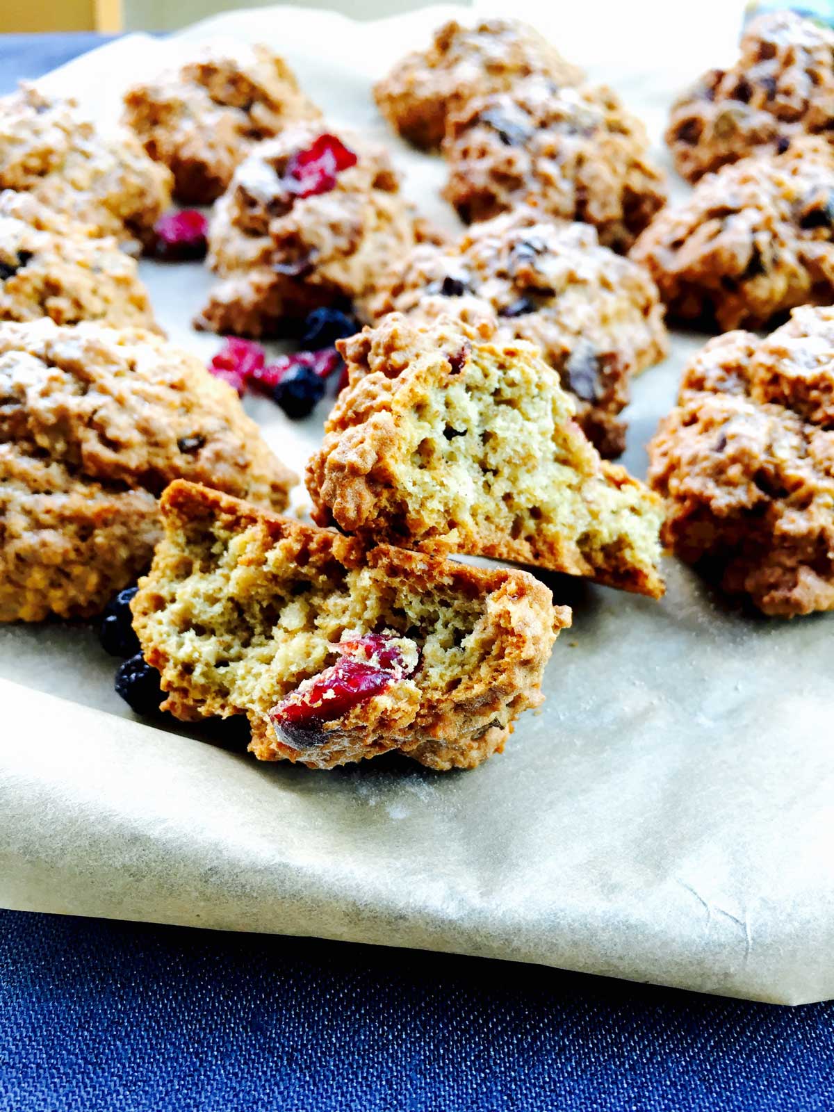 flour and dry berries healthy cookies