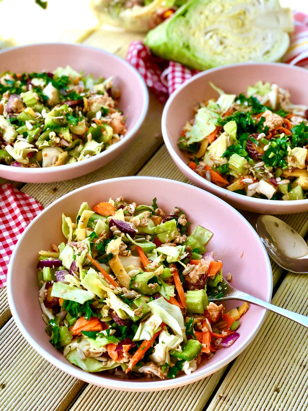 salmon crudités salad with coconut blossom nectar and umami salt vinaigrette