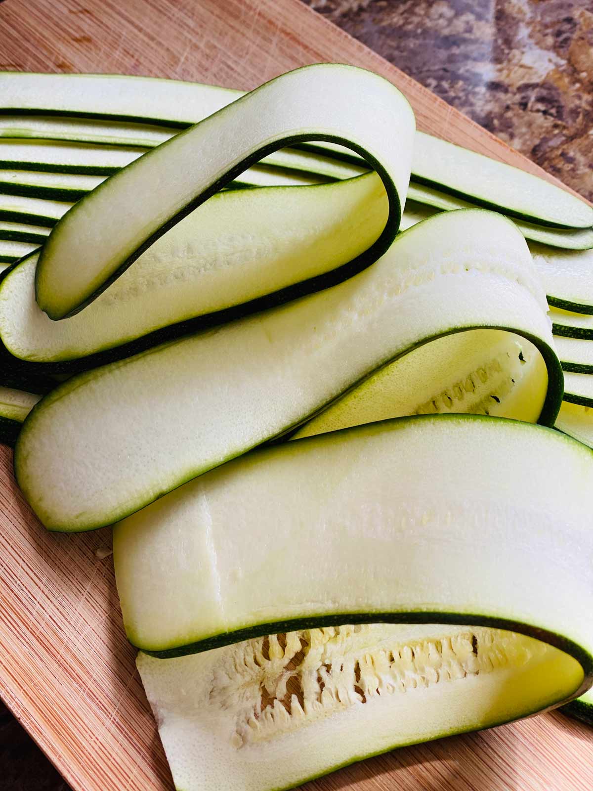 sliced zucchini for enchiladas