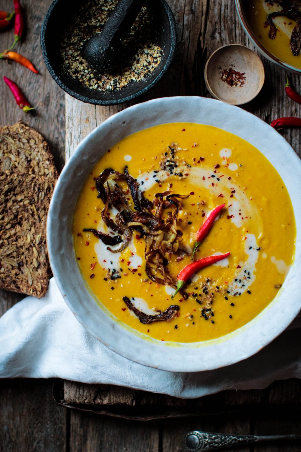 spicy butternut squash coconut soup