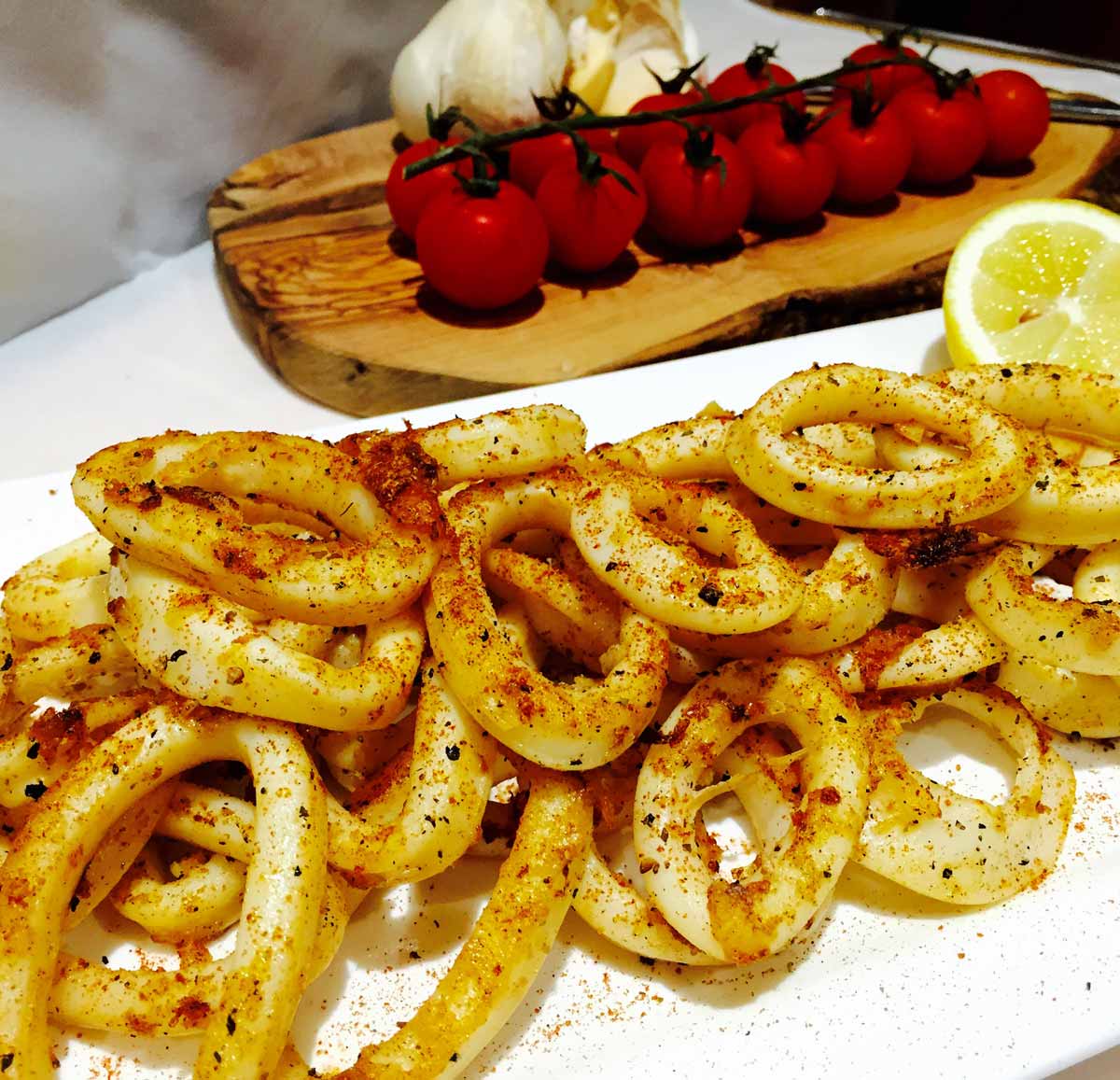 Spicy calamari rings