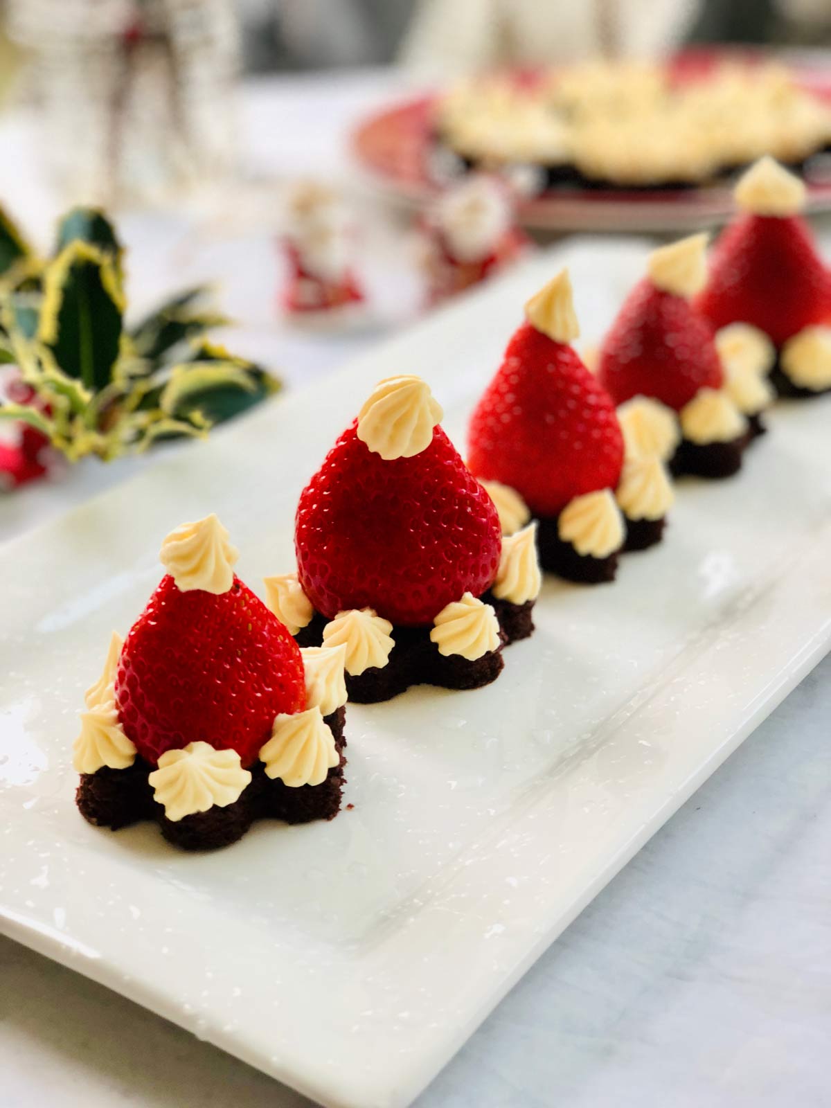 Santa’s Strawberries And Brownie Hats